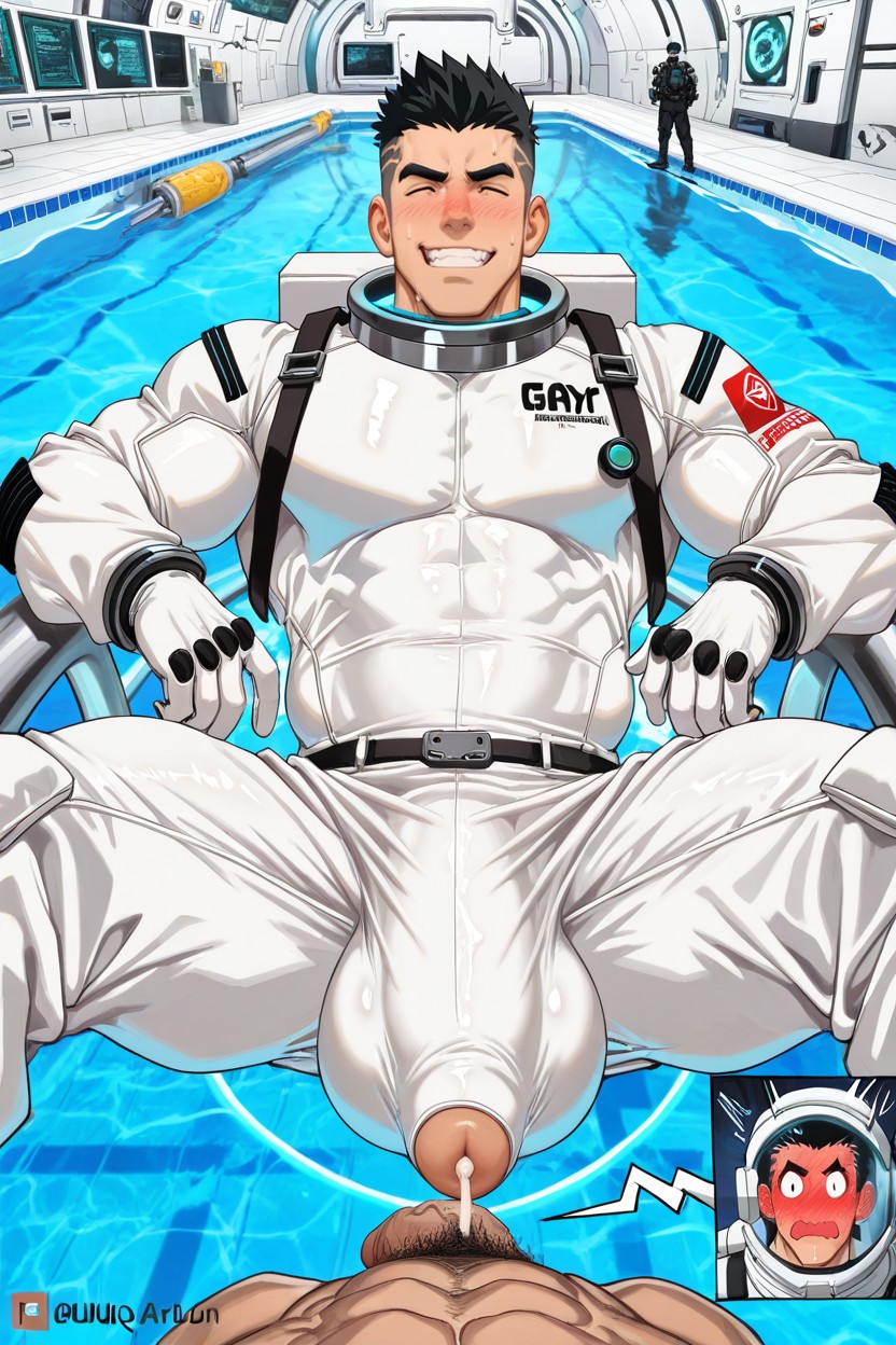 Fuckboy, Looking Down Surprised At Penis, Massive Enormous Giant Hyper Cock AI Gay Porn
