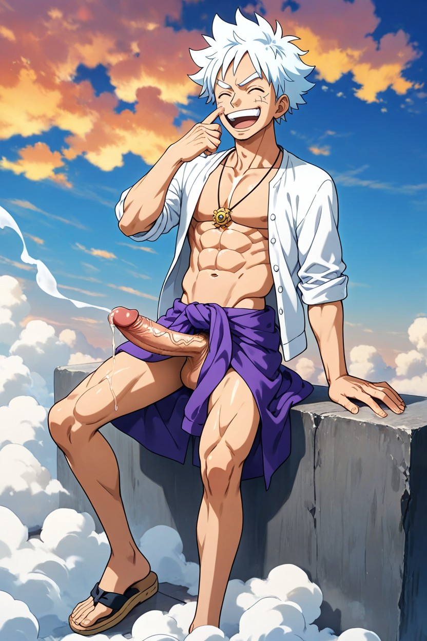Naked, White Fluffy Hair, Highest Quality AI Gay Porn