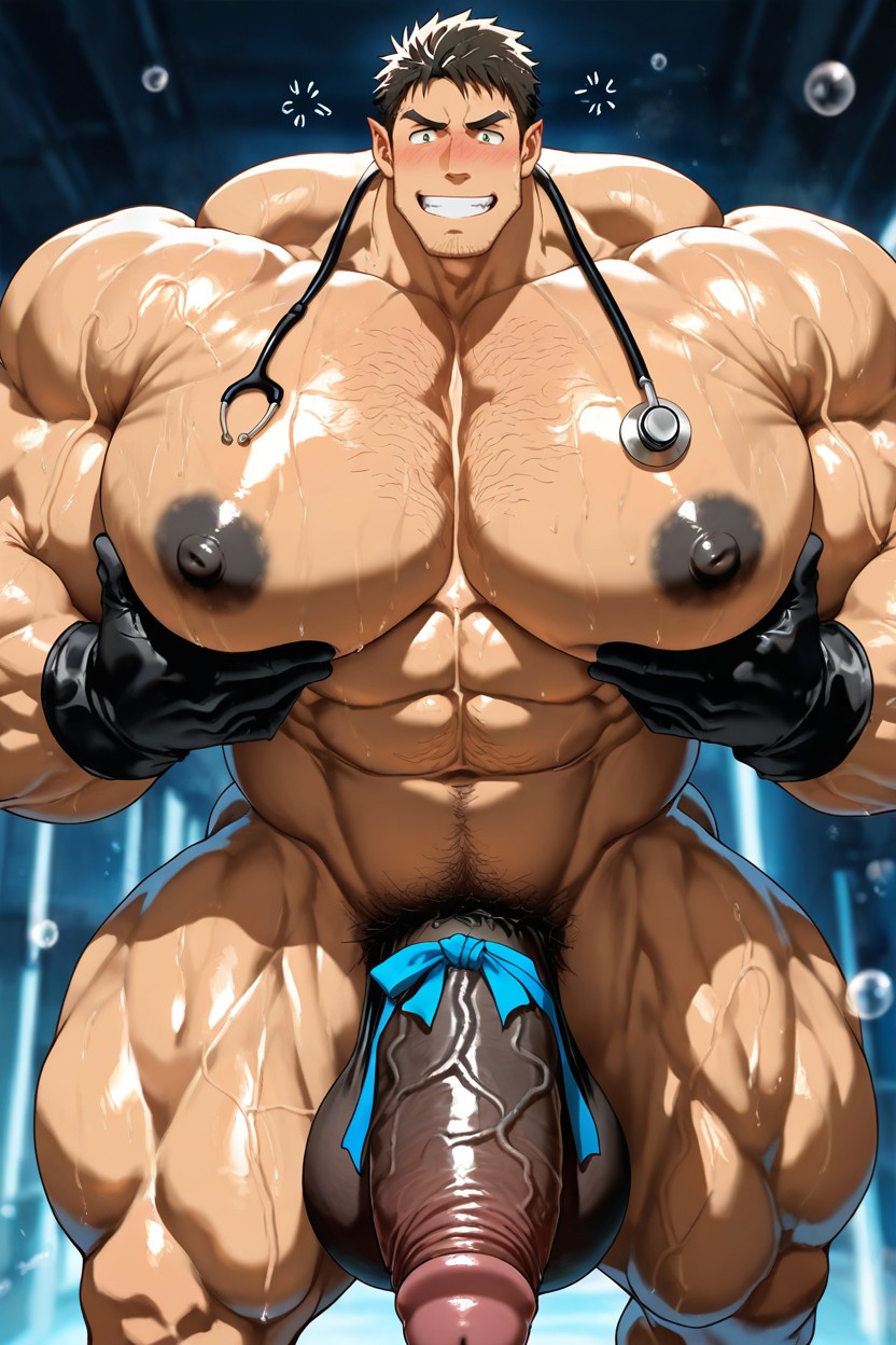 Stubble, Hairy Derierre, Pubic Hair AI Gay Porn