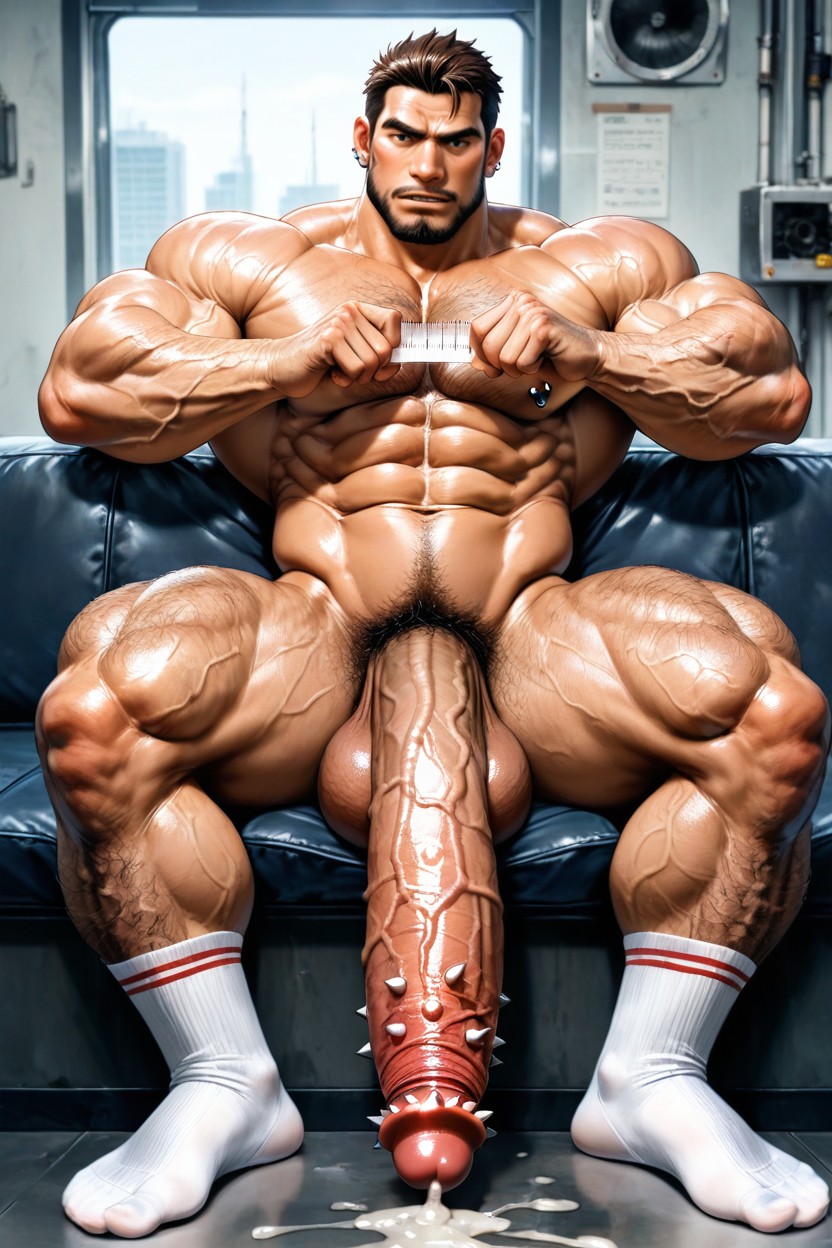 Looking At Cock, Spiked Penis, Hyper Large Penis AI Gay Porn