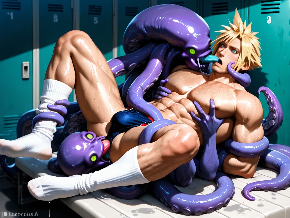 Kraken Groping Cloud From Behind, Medium Cock, Kraken AI Gay Porn