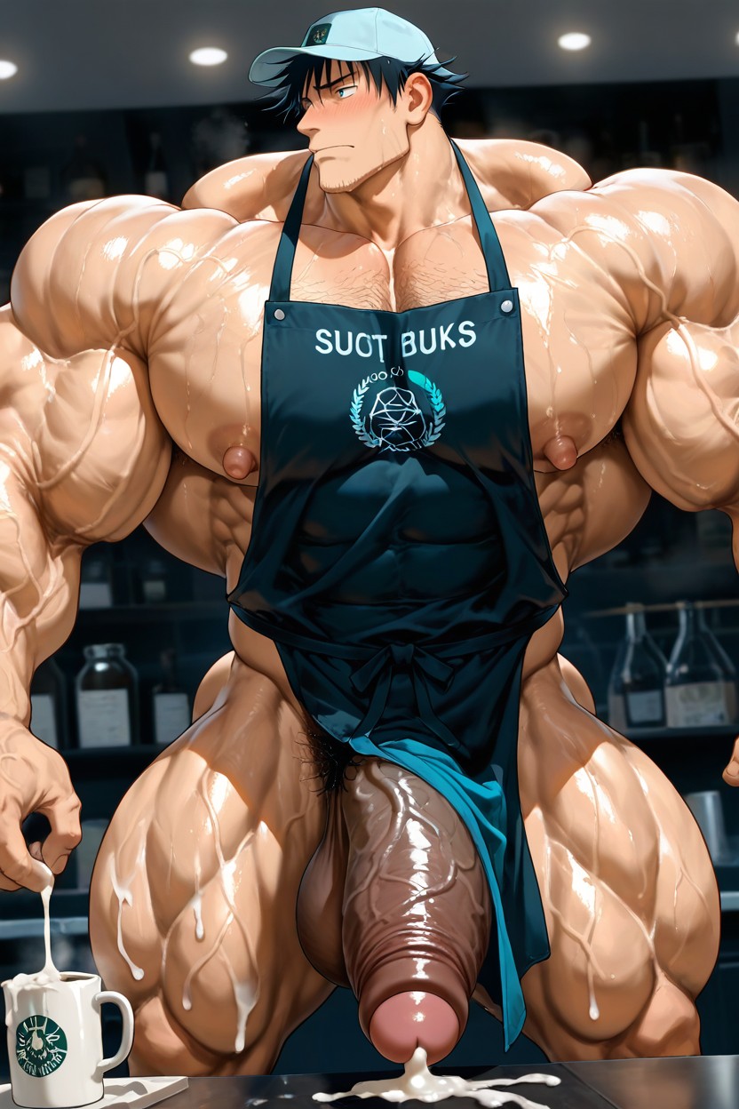 Bodybuilders, Blushing, Big Muscles AI Gay Porn
