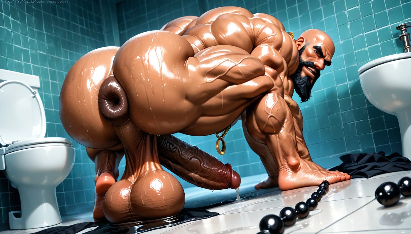 Manly, Realistic Style, Sweaty And Oiled Porno gay IA
