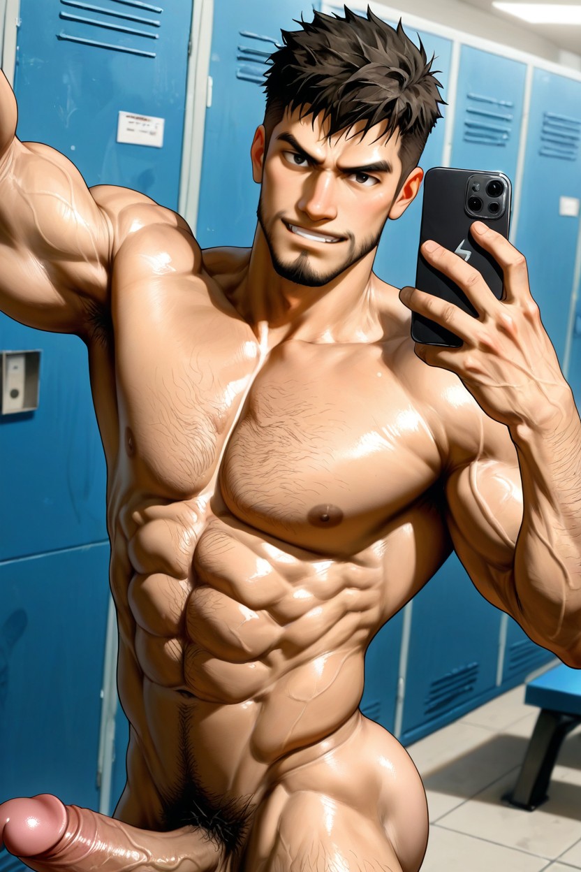 Naked, Shredded, Thick Cock AI Gay Porn