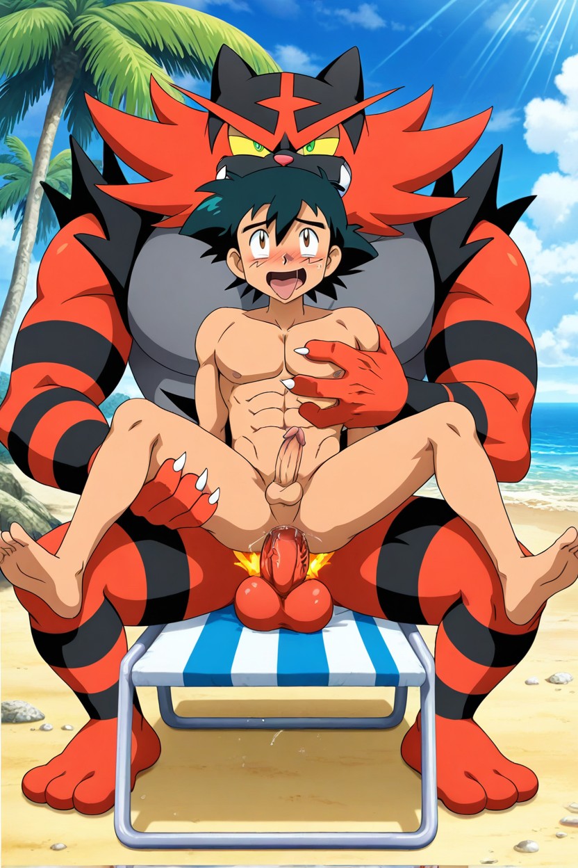 Giant And Massive Incineroar, Ahegao, Hard Sex Porno gay IA