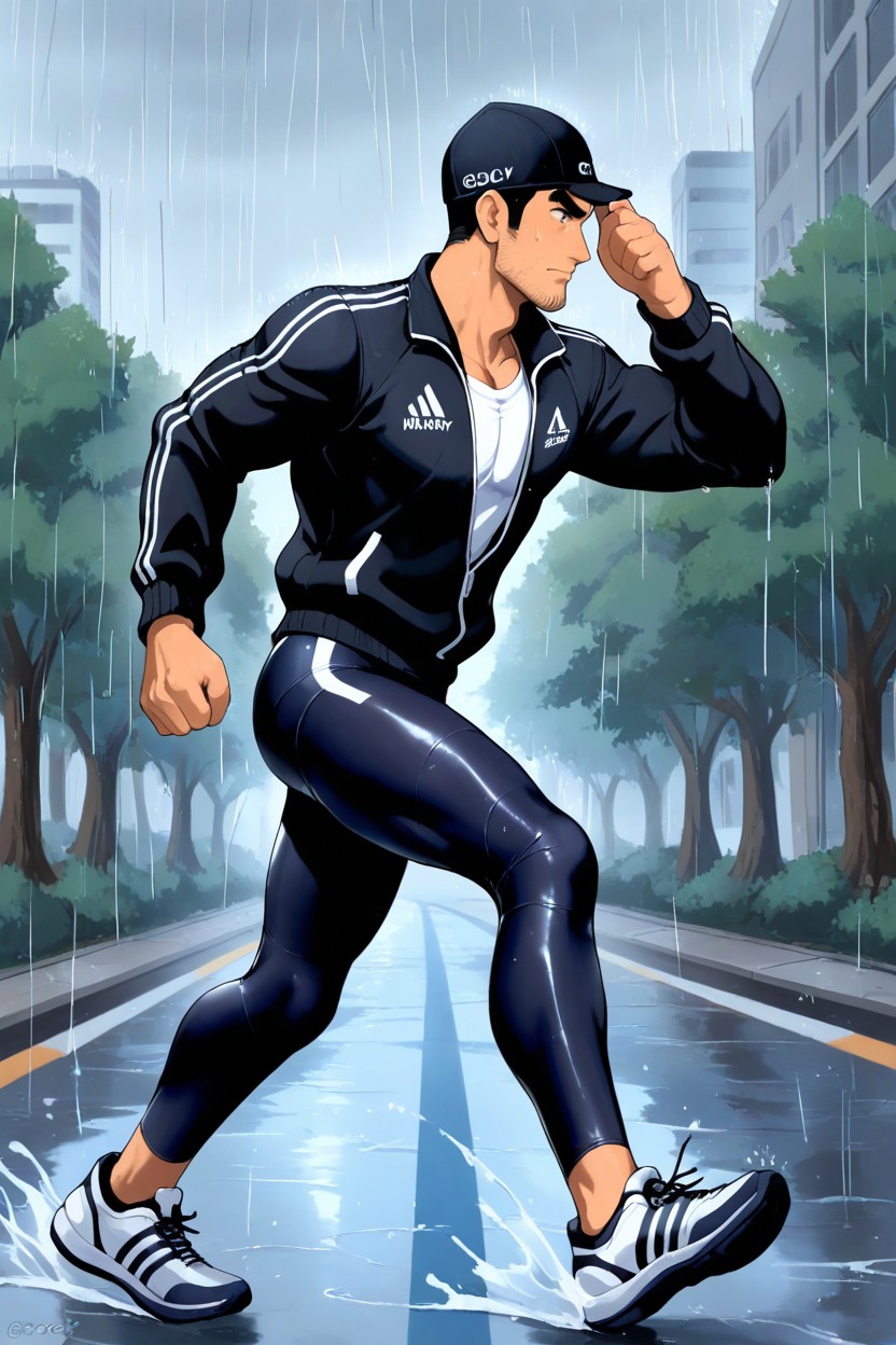 18+, Side View, Heavy Rain AI Gay Porn