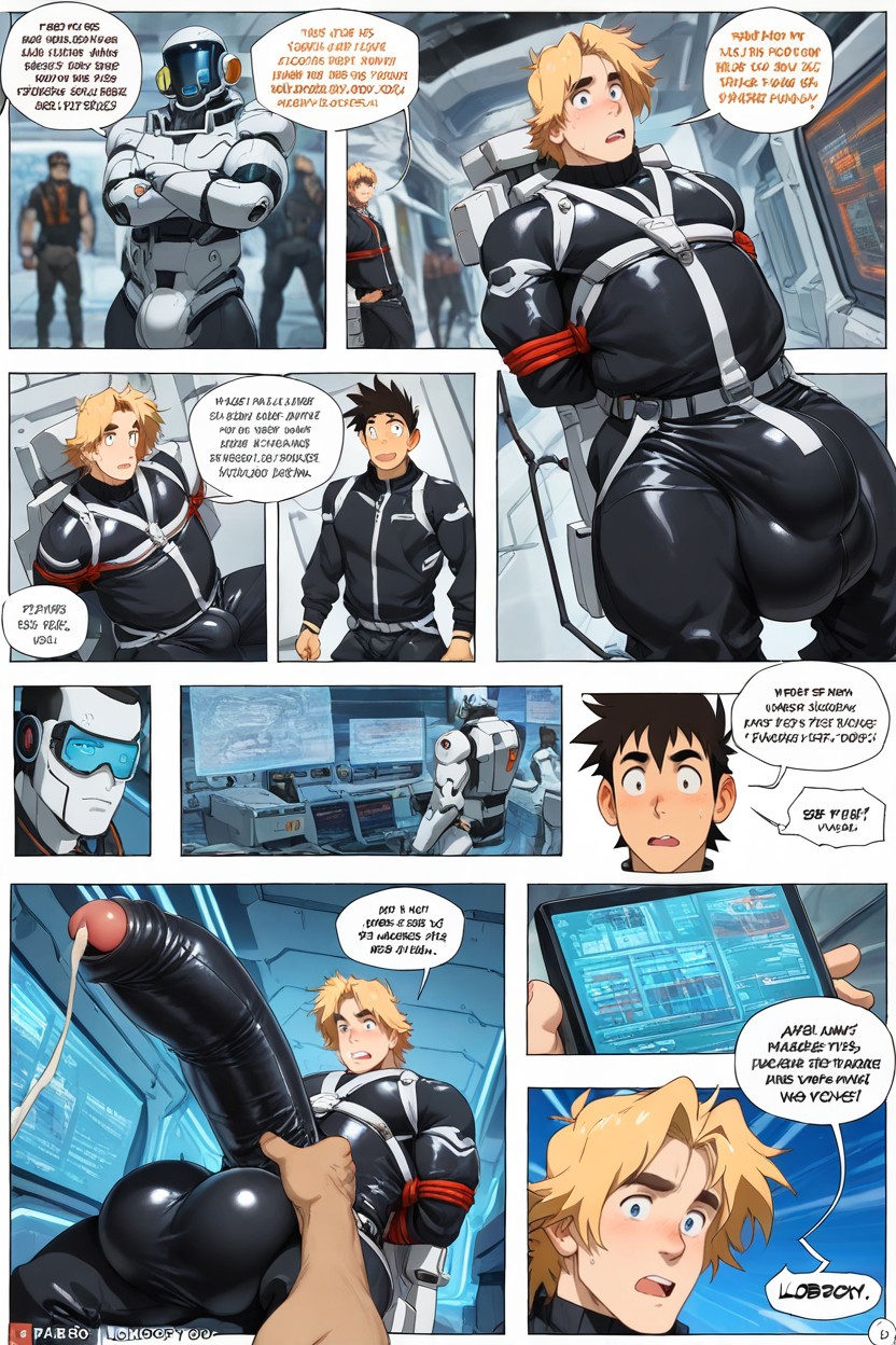 Shocked, Futuristic, Squeezable AI Gay Porn