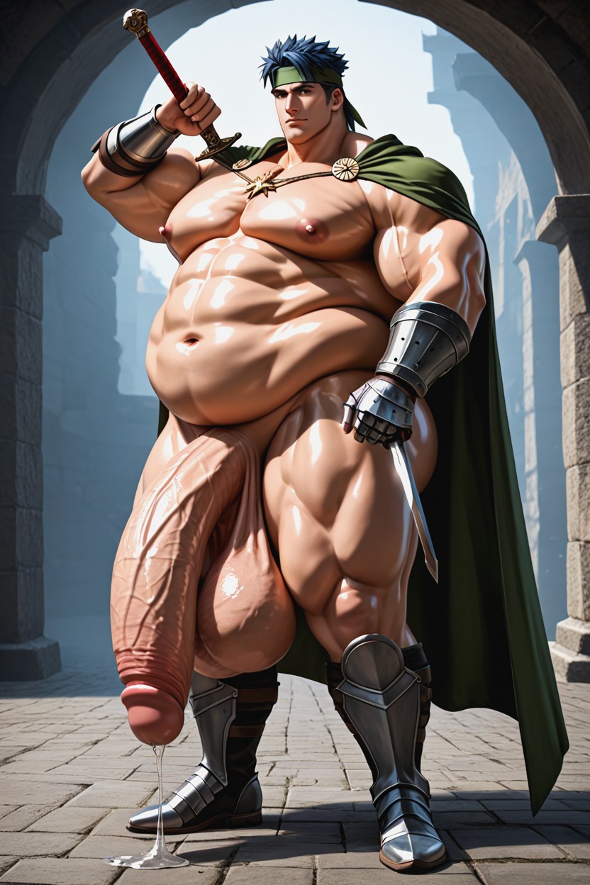 Ike, Shiny Skin, Shaved Face AI Gay Porn
