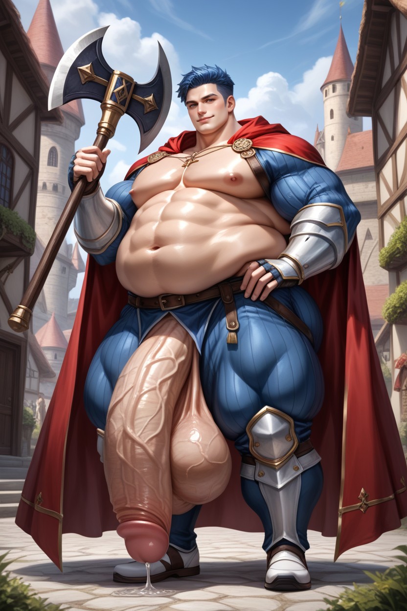 Short Length, Hector, Holding Axe AI Gay Porn