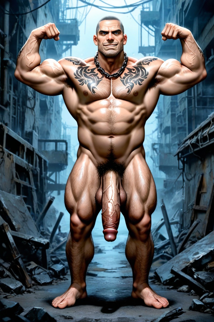 Buzzcut, Large, Masculine And Sexy AI Gay Porn