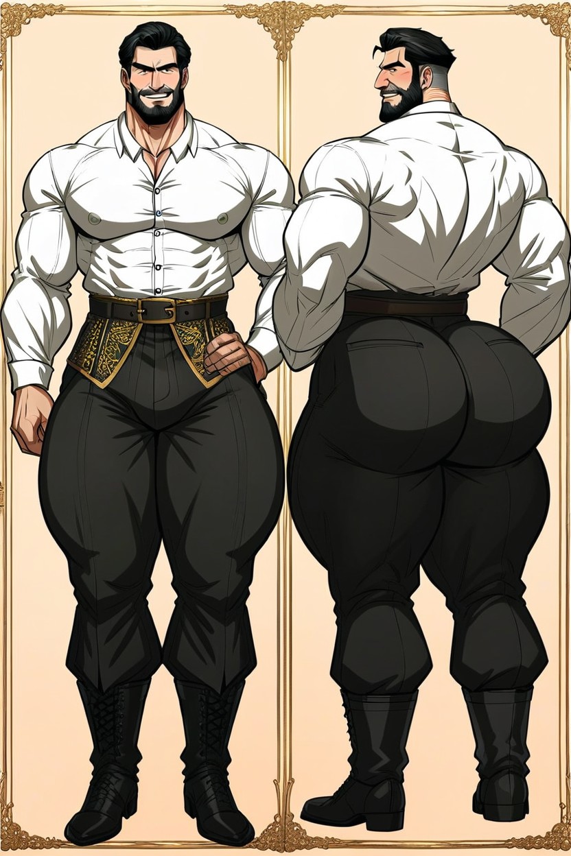 Gigant Ass, Thick Thighs, Rear View AI Gay Porn