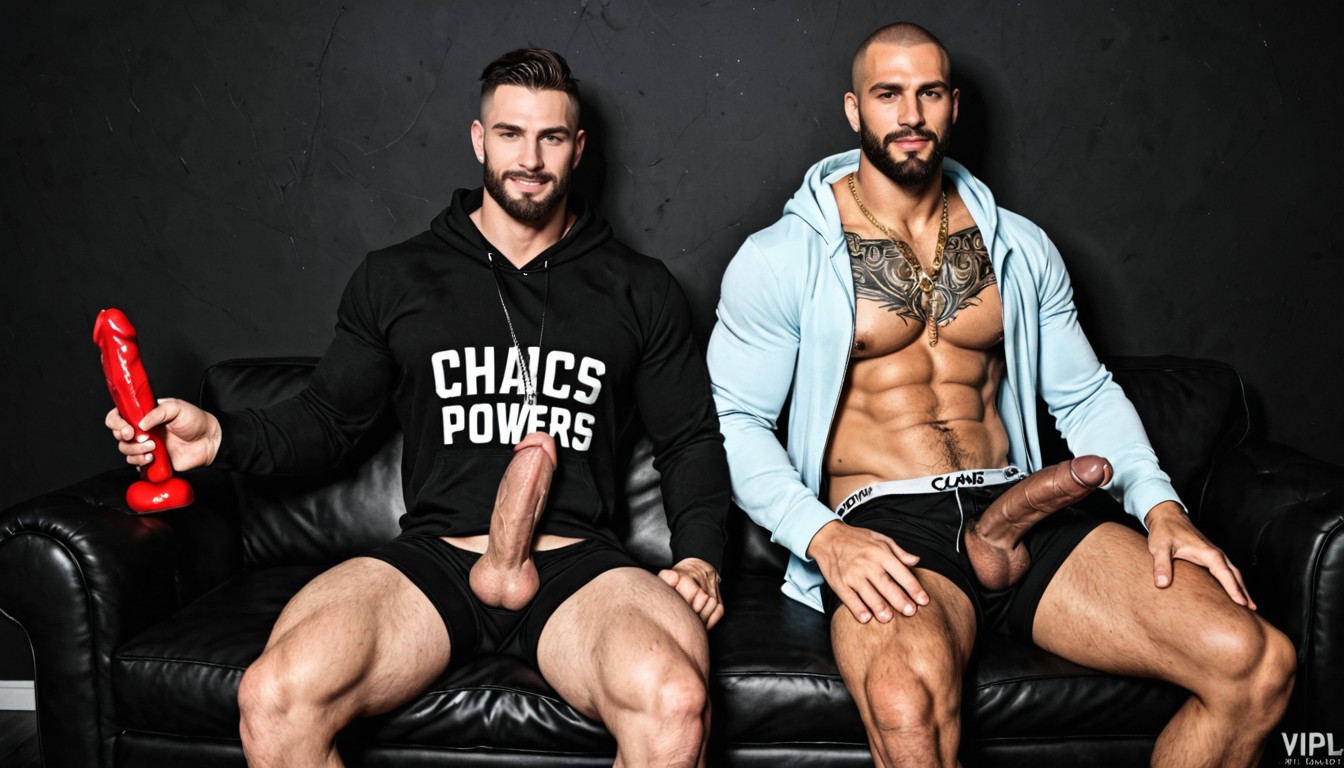 Cocaine, Dark Dominant Look, Black Hair AI Gay Porn