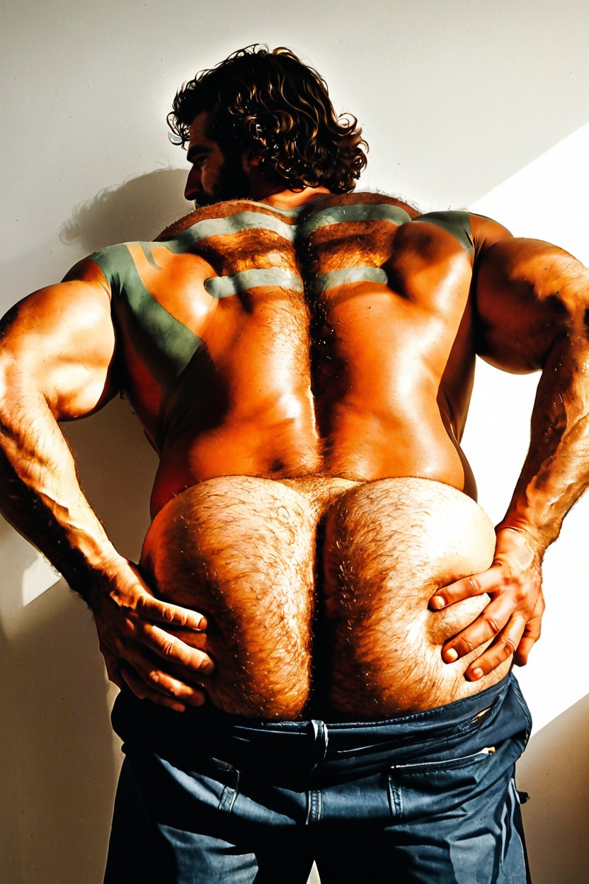 Tall, Poking Ass Out, Glute Projection Unnaturally High AI Gay Porn