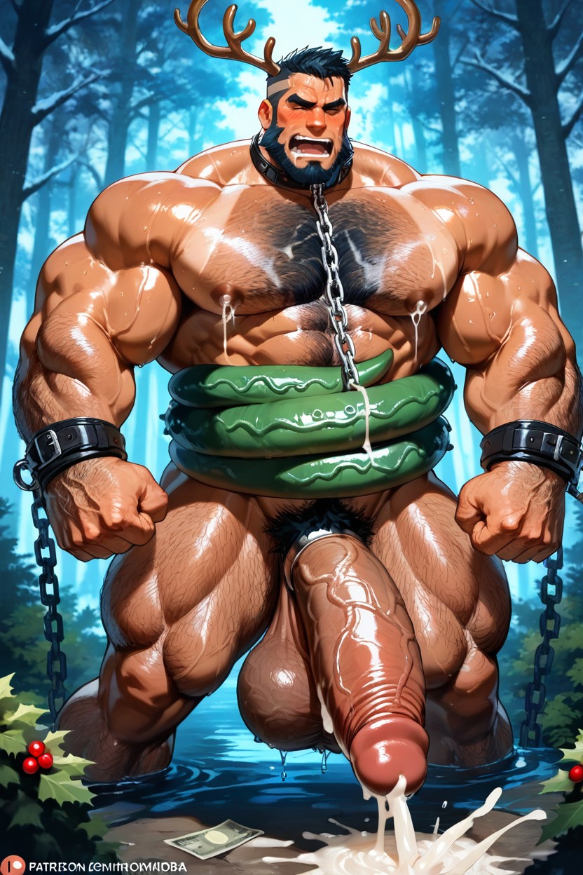 Detailed Penis, Antlers, Beefy Porno gay IA