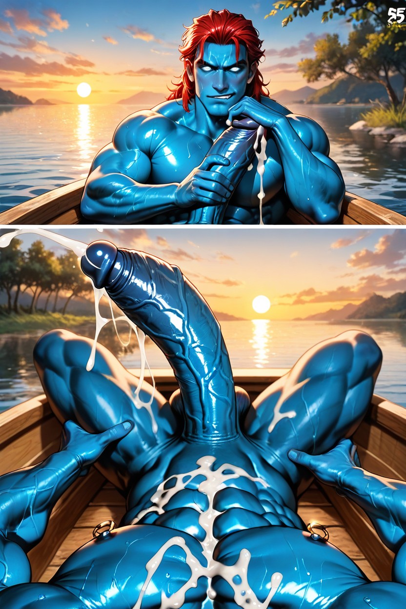 Pov, 1 Person, Wooden Boat In The Middle Of The Lake AI Gay Porn
