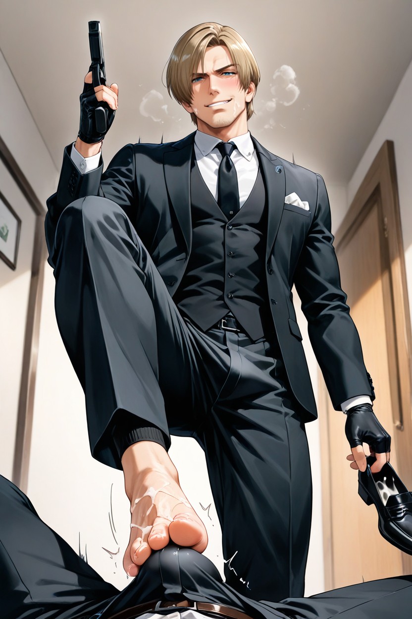 De Pie, Black Smart Dress Socks, Cbt Ballbusting With Black Smart Dress Shoes Porno gay IA