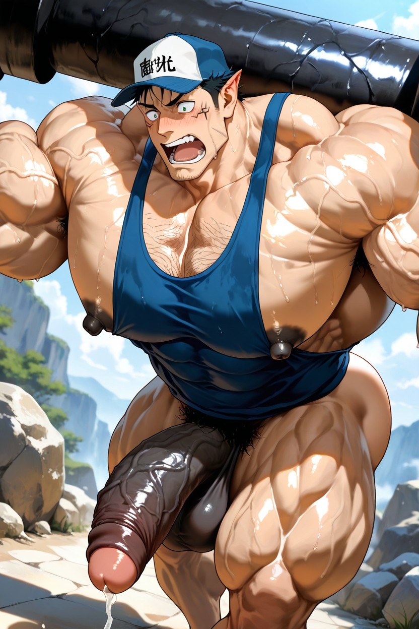Gigantic Muscles, Chest Hair, Hyper-muscular AI Gay Porn