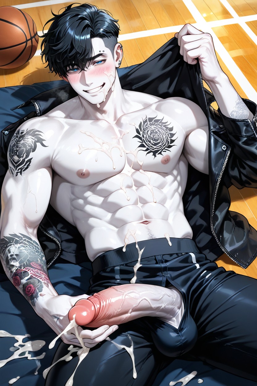Moonlight Glow, Horny, Smiling AI Gay Porn