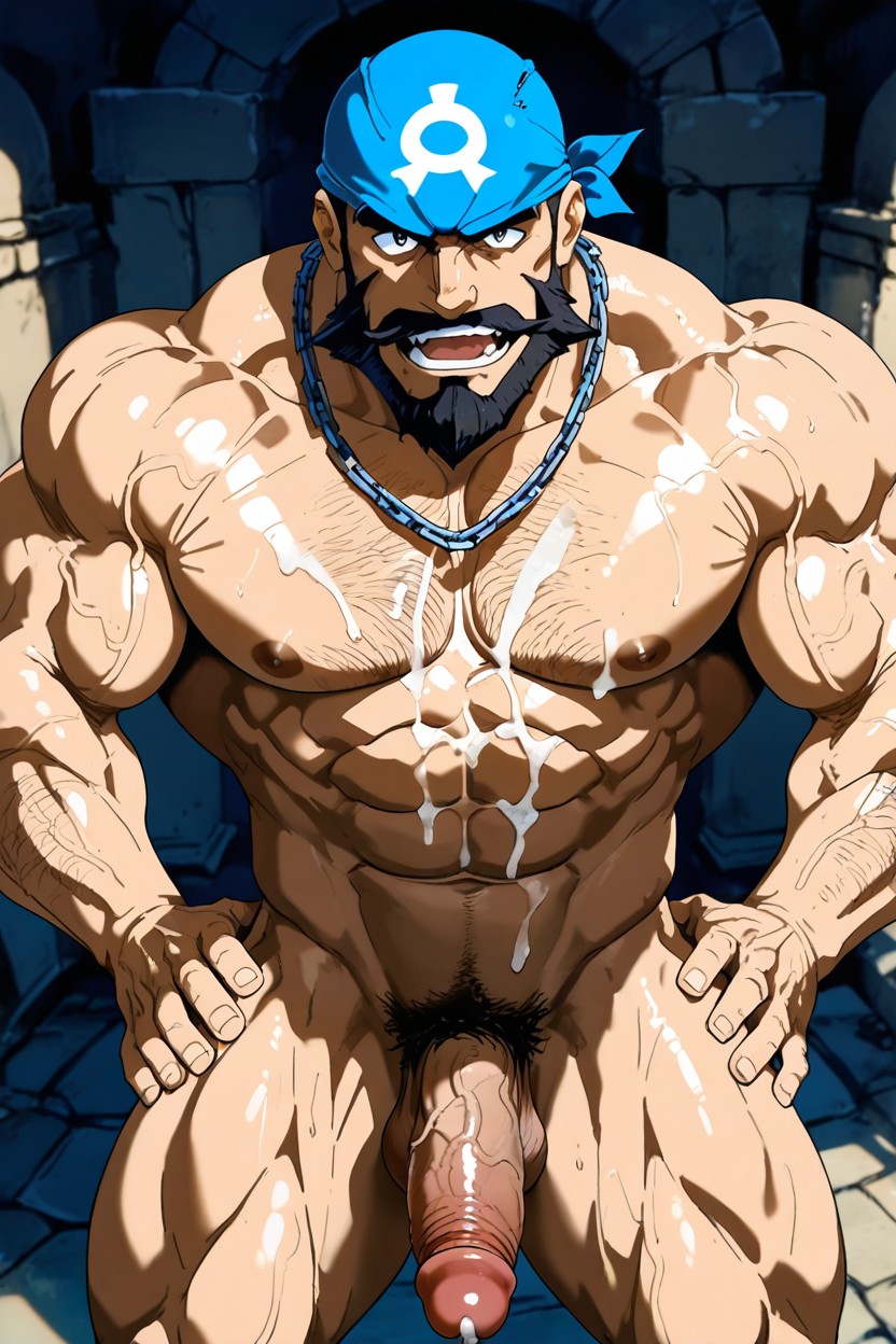 D Simple Line Art, Hand Tited With Rope, Archie Muscular AI Gay Porn