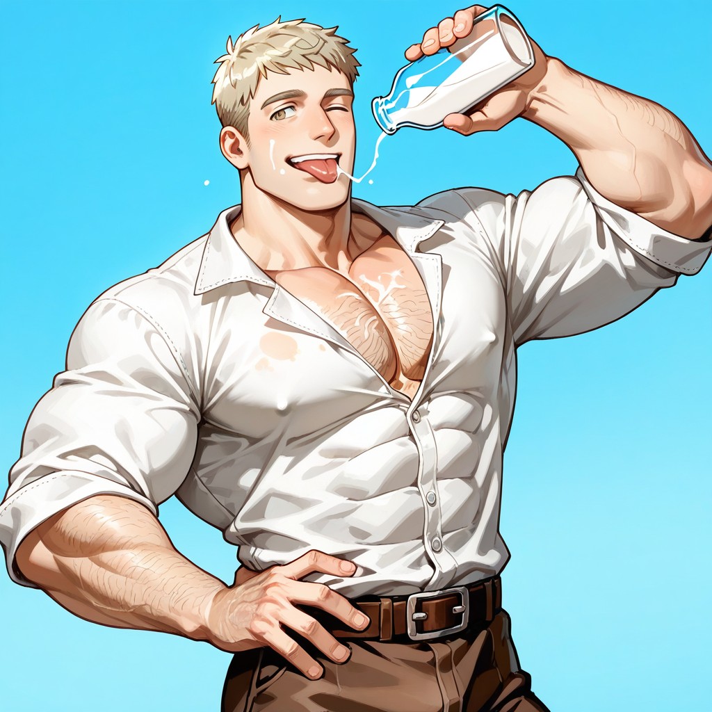 Manly, Muscular Body, 25+ AI Gay Porn