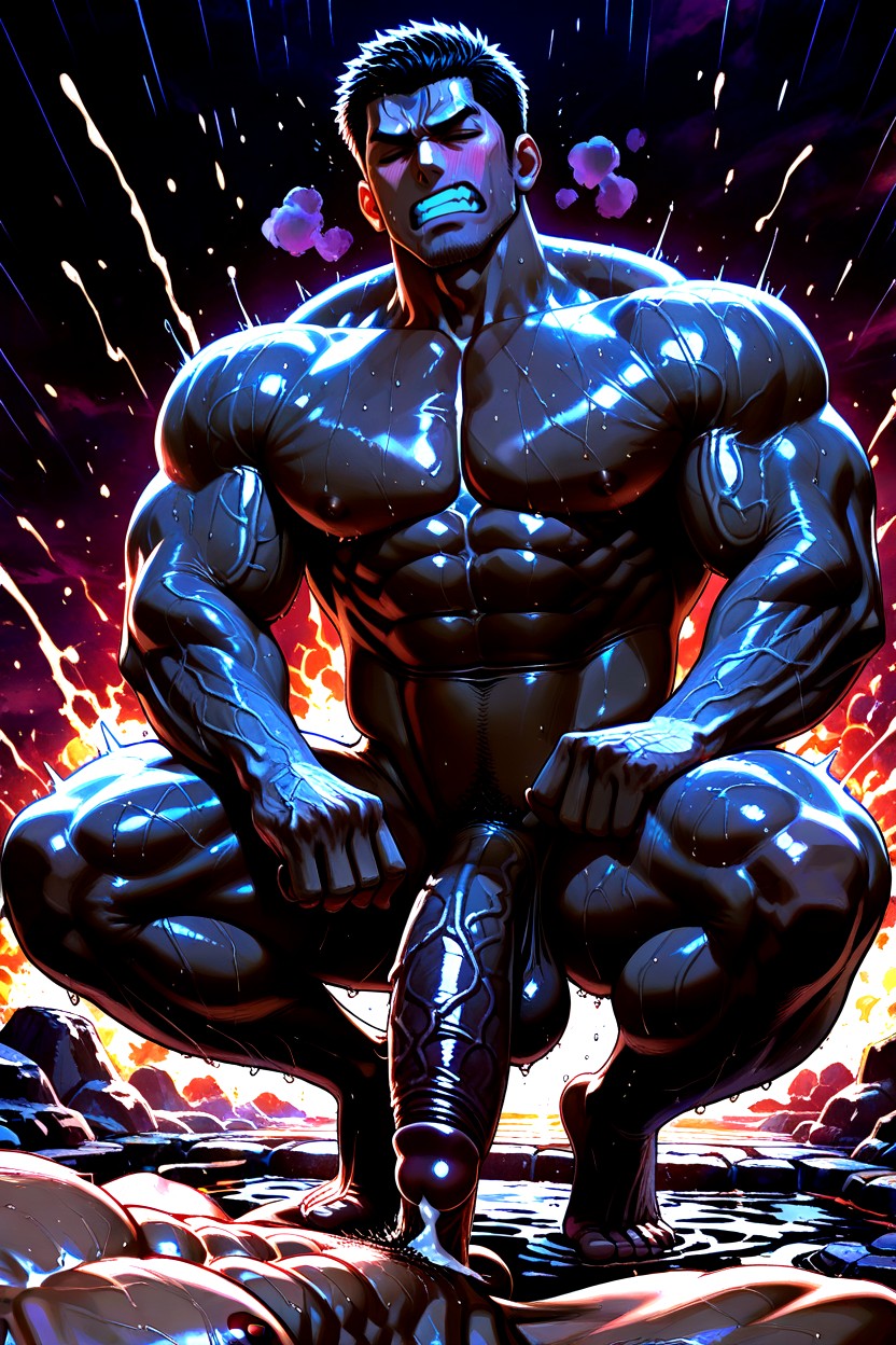 Angry, Naked, Clenched Teeth AI Gay Porn