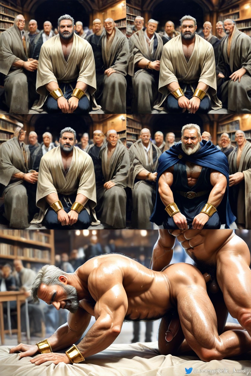 Muscular, Soft Shadows, Men Only AI Gay Porn
