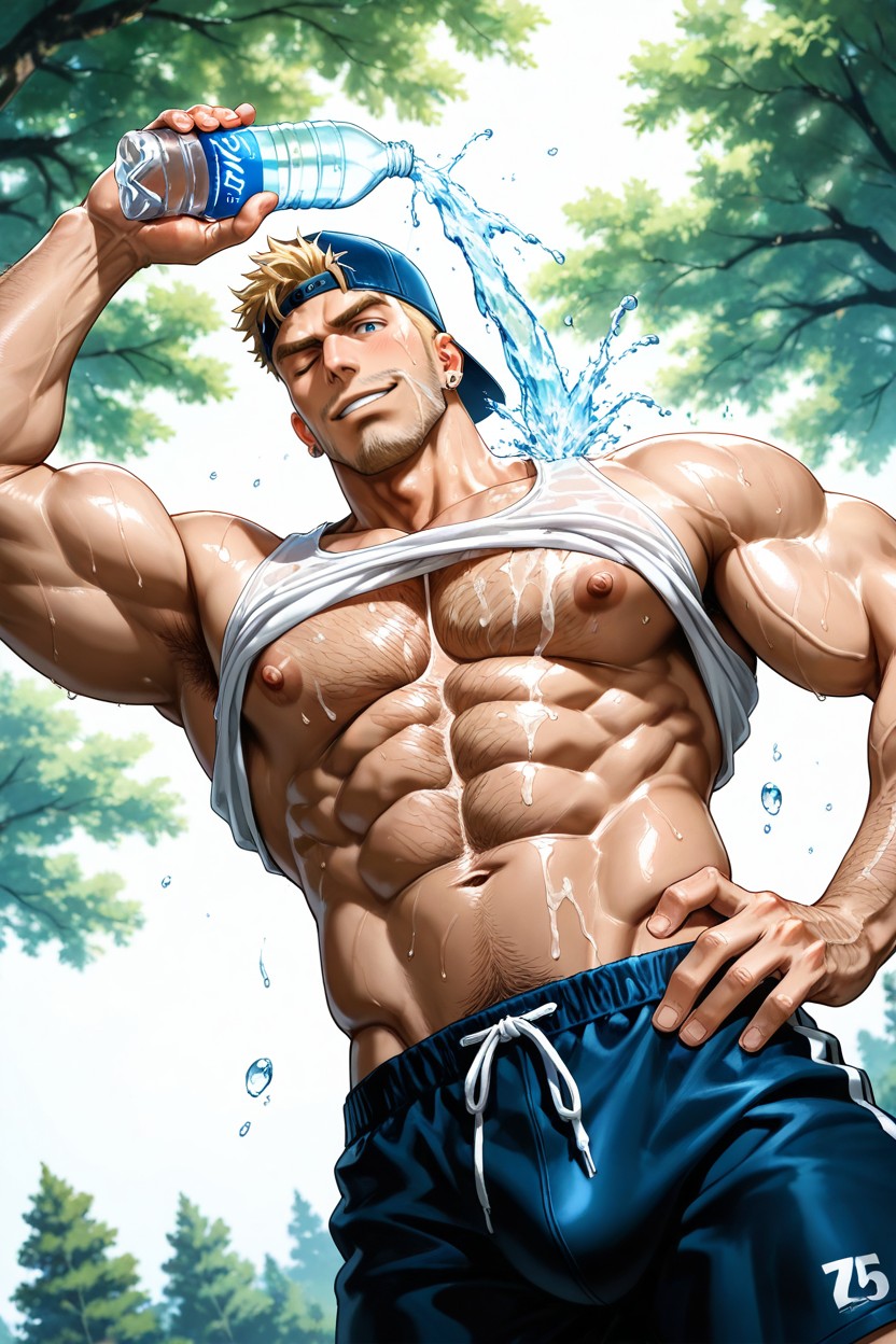 Muscular Body, Masculine, Exposed Pecs Porno gay IA