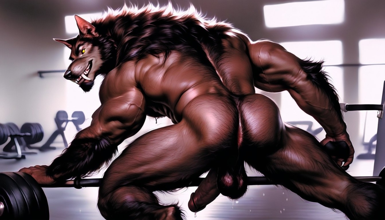 Werewolf Face Is Detailed And Realistic, K Resolution, Thick Chest Hair AI Gay Porn