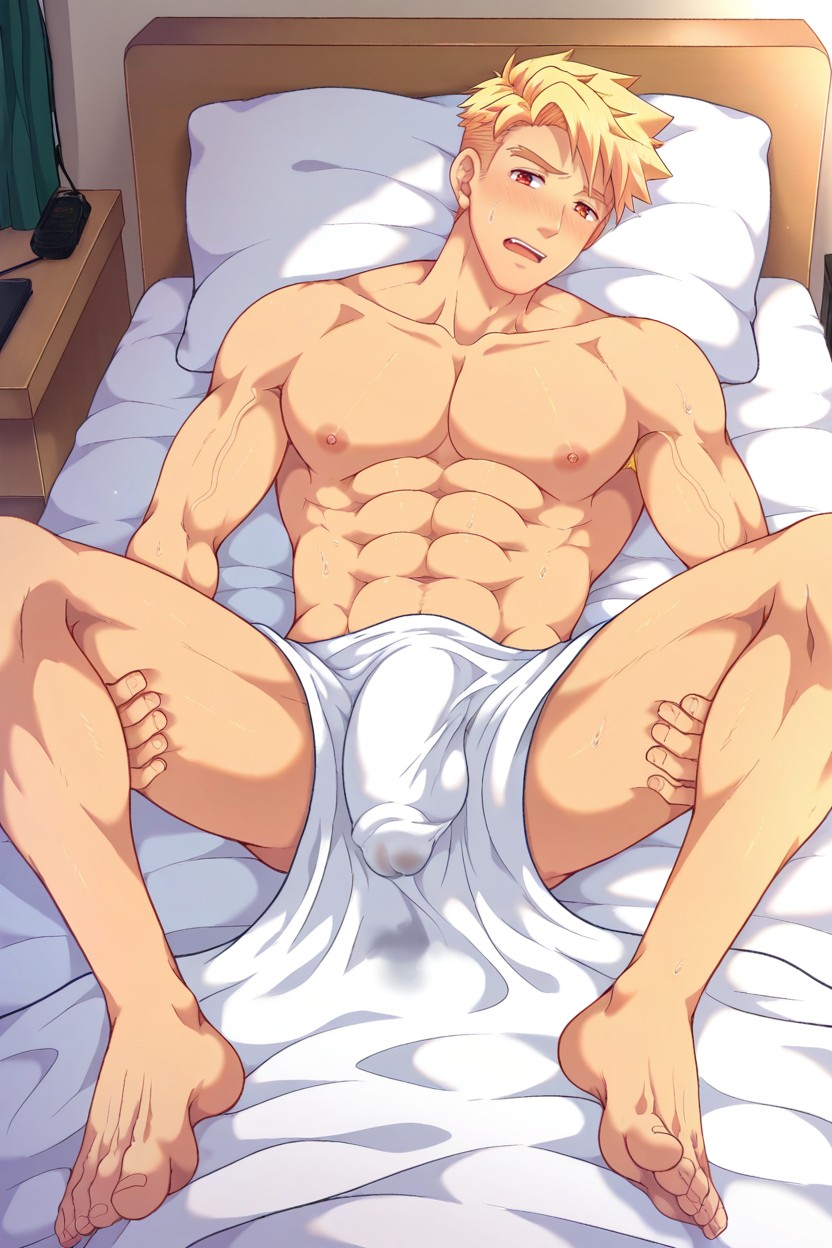 Dorm Room, College, Totaly Naked Under The Blanket AI同性戀黃片