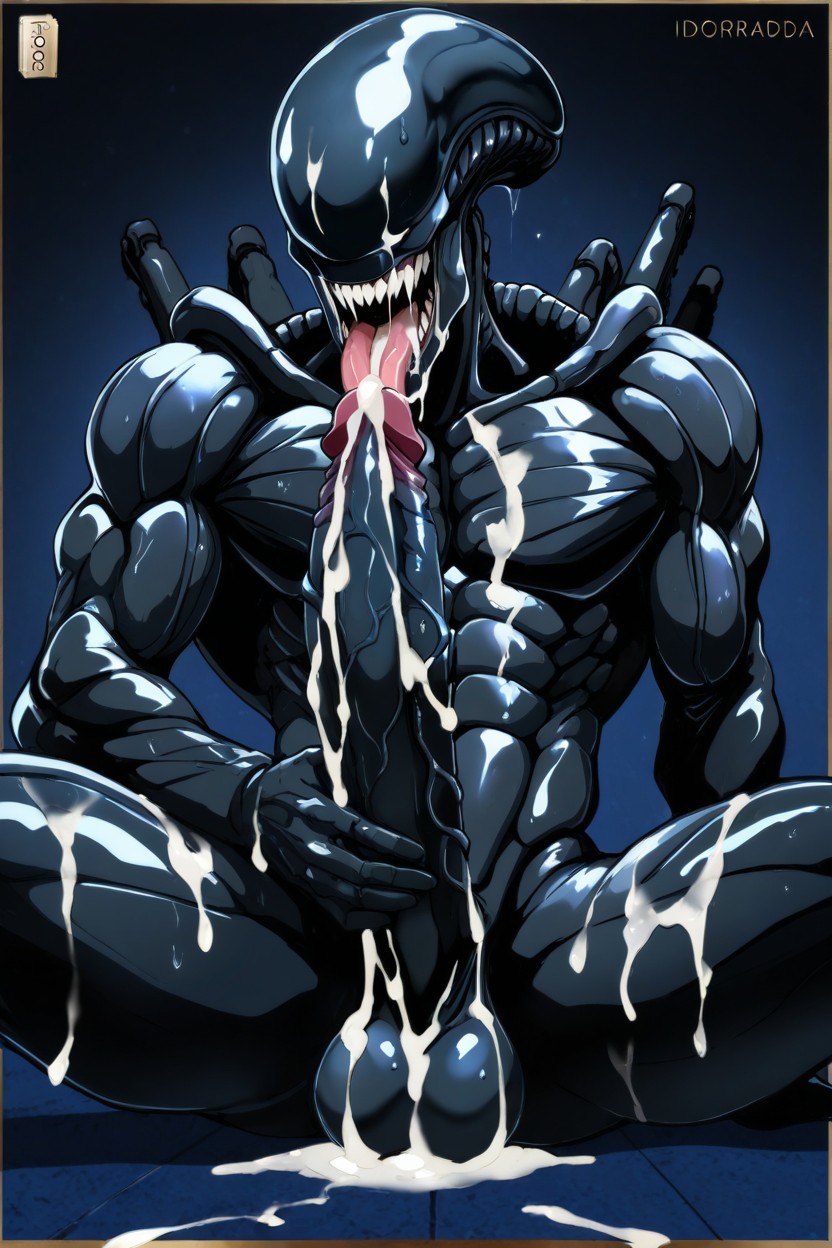 Xenomorph, Ahegao, Hyper Long Cock Porno IA Gay