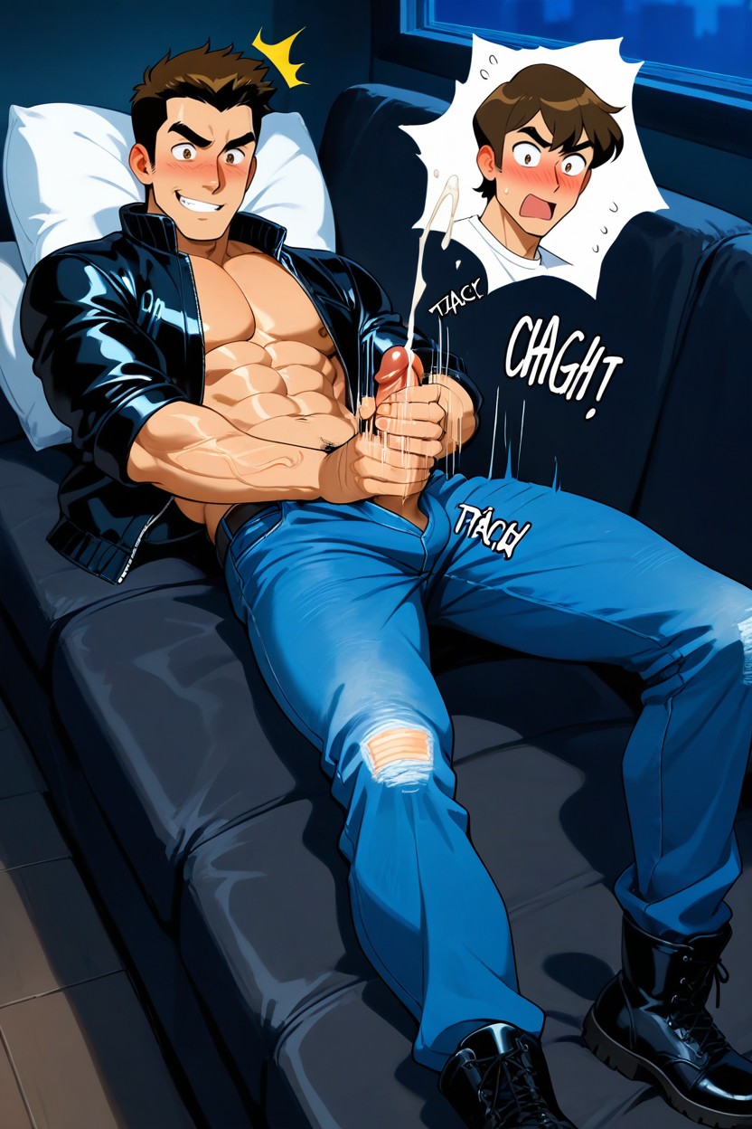 Jeans, Caught, Blushing Porno IA Gay