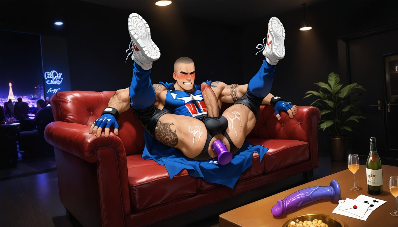 Militaire, Sneakers, Left Arm Tattoo Porno IA Gay