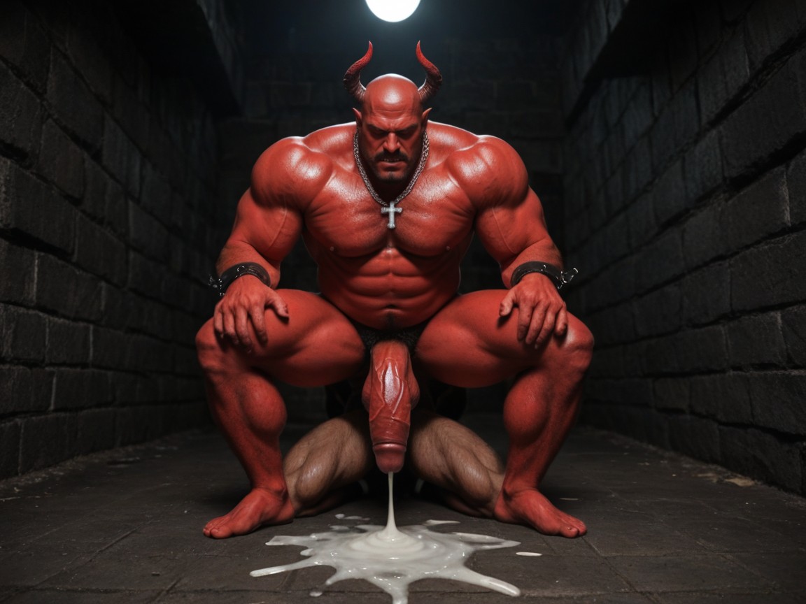 Monster Arms Wrapped Around Man, トップダウン, Erect Hyper Huge Cock ゲイAIポルノ