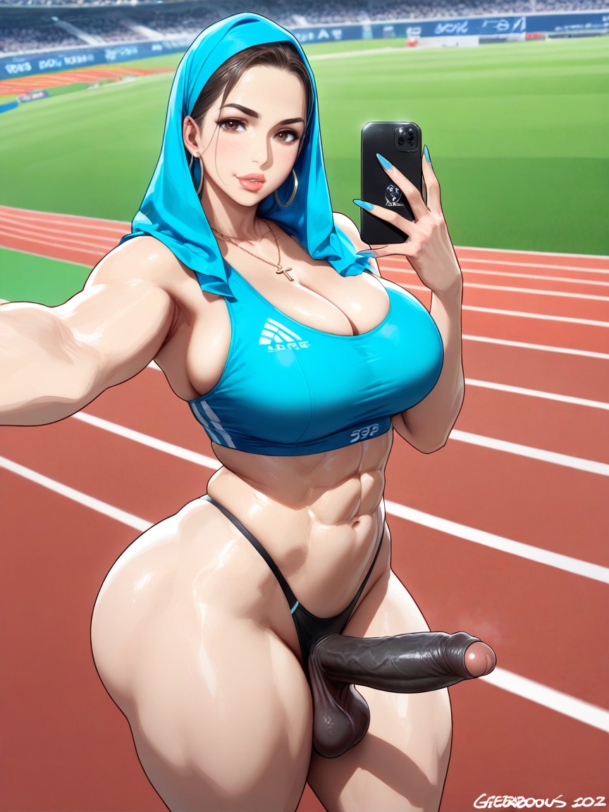 Form-fitting Sports Tank Top With Glitter On, Make-up, 18+ AI同性戀黃片