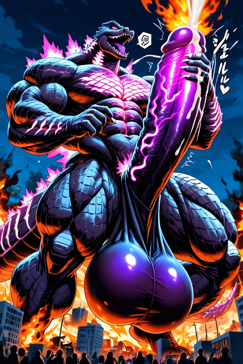 Burning Scales, Glowing Vein, Pénis Hyper Long Et Impossible Porno IA Gay
