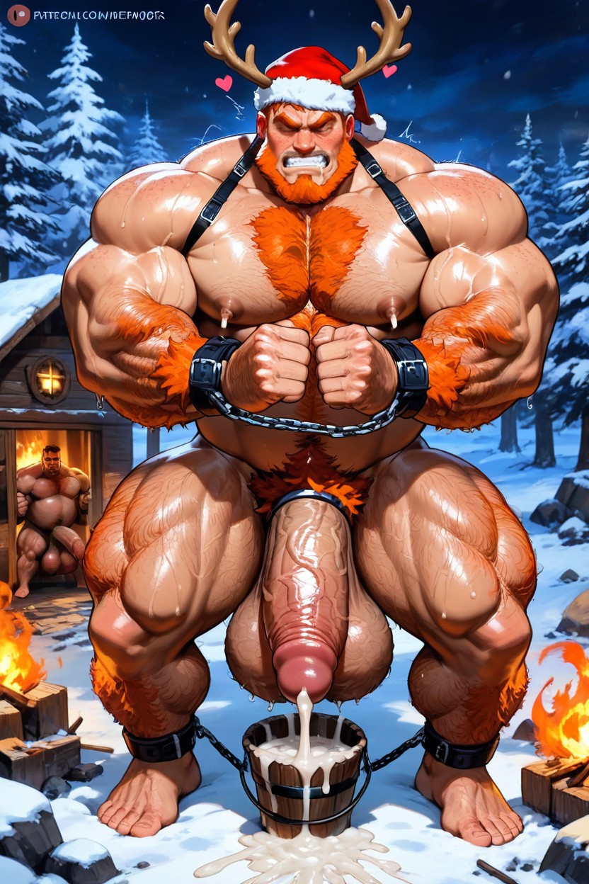Luz Volumétrica, Huge Arms, Antlers Pornografia gay com IA