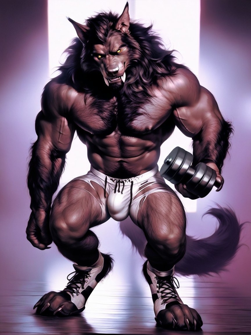 Arms Up Lifting Big Dumbbells, Finely Detailed Skin Texture, Photorealistic AI Gay Porn
