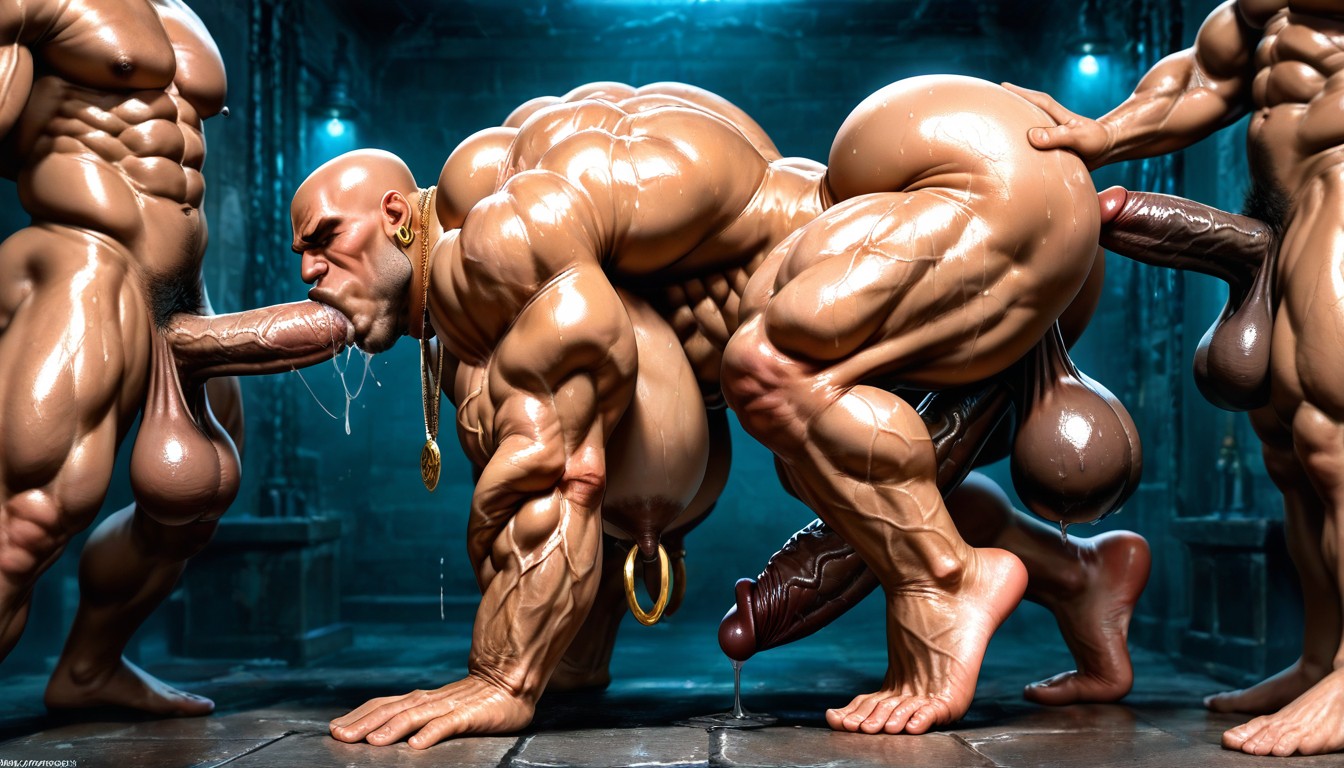 Hyper Calves, Donjon, Hyper Muscles Porno IA Gay