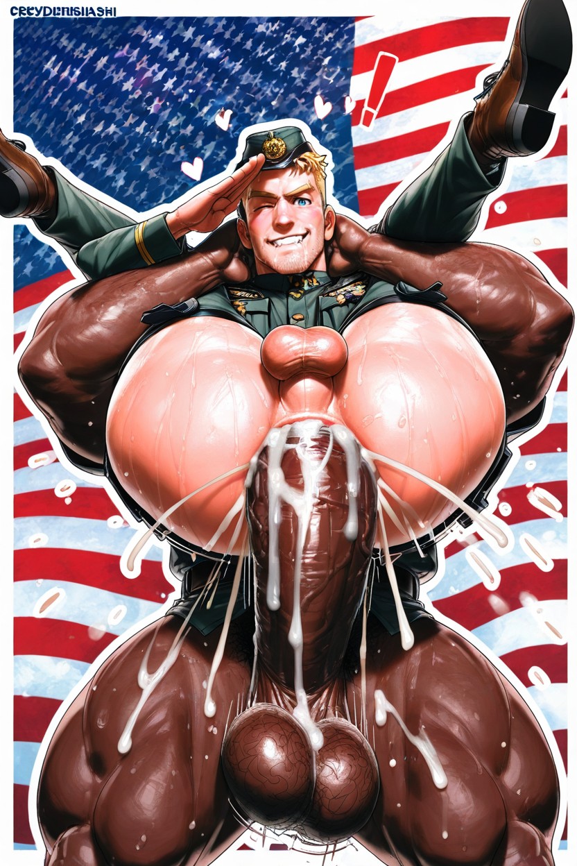 中出, Thick White Border, American Flag Background AI同性戀黃片