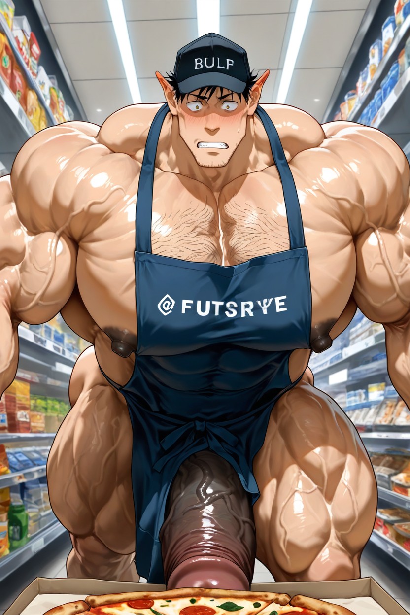프론트뷰, Oiled Skin, Masculine 게이 AI 포르노