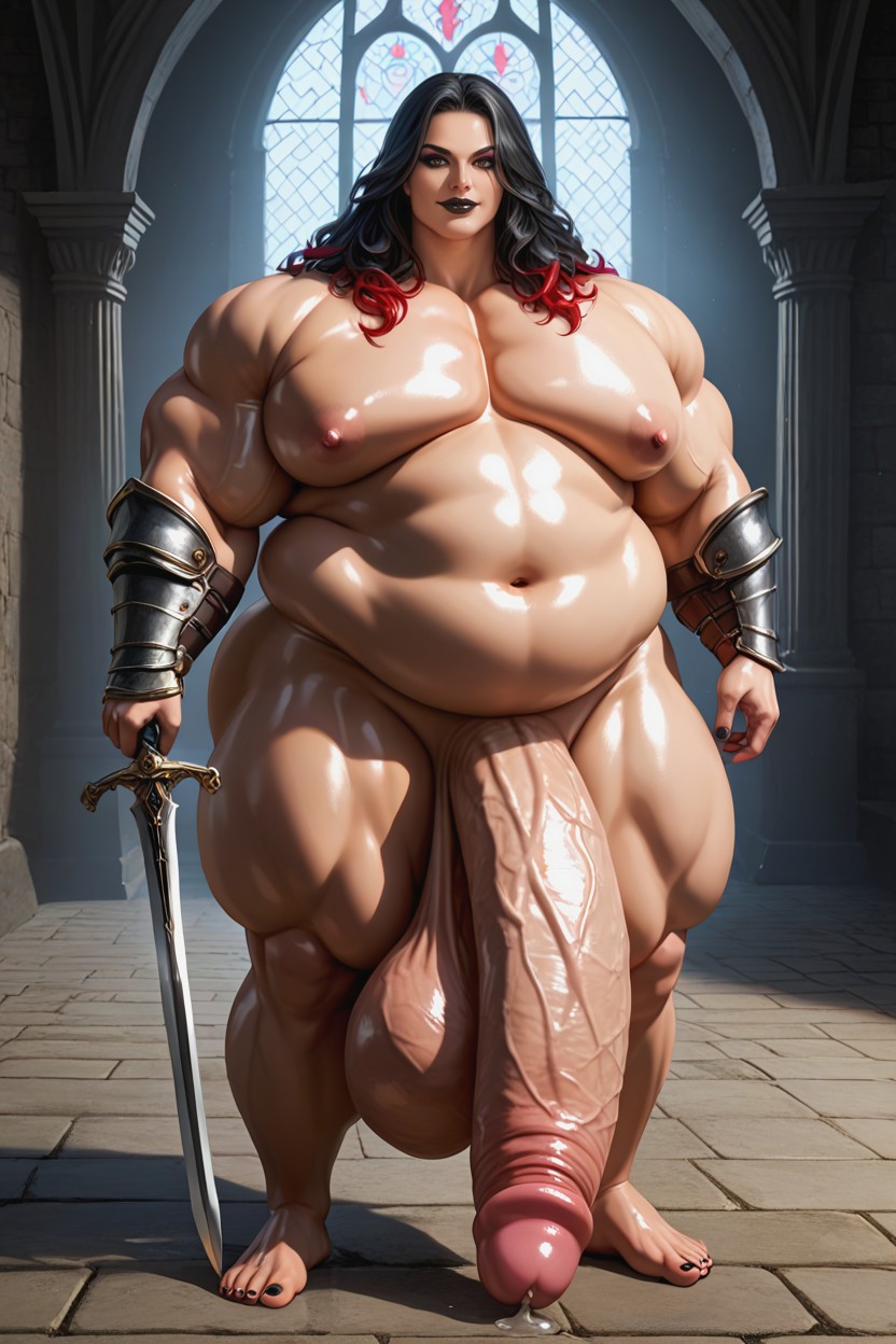 Hyper Huge Bulging Testicles, 裸, 鎧 ゲイAIポルノ