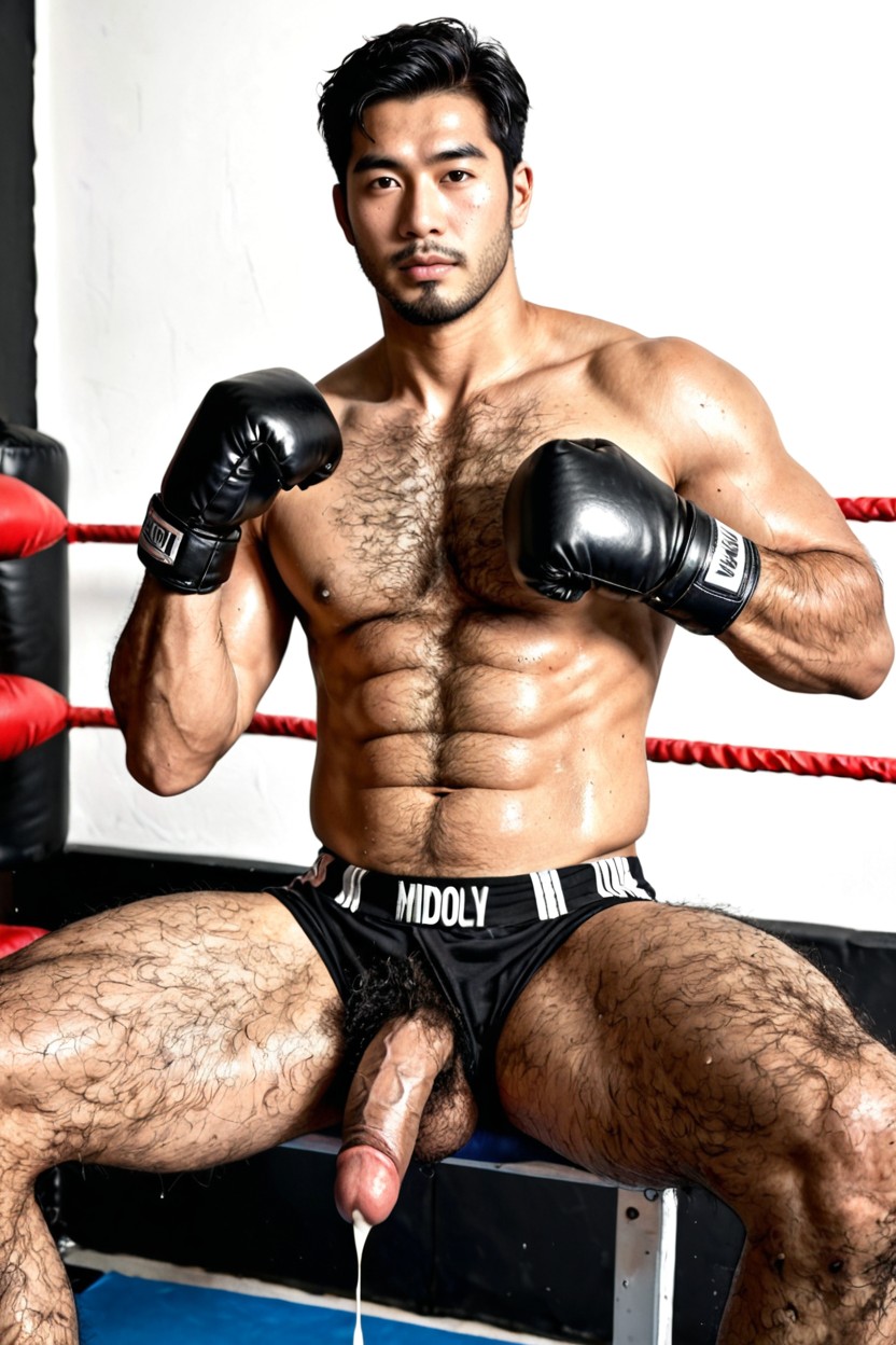 Hyper Hairy Pubes, Dense Chest Hair, Rim Lighting Porno IA Gay