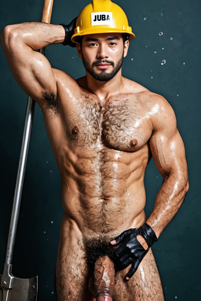 Cumshot, Suado, Huge Flaccid Cock Pornografia gay com IA