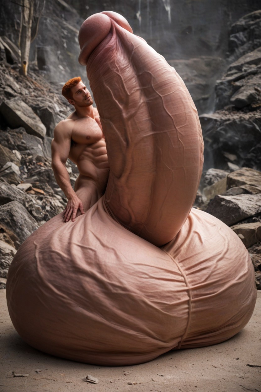 Nu, Massive Oversized Hyper Cock, Foto Da Cintura Pornografia gay com IA