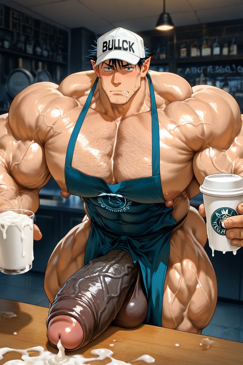 Masculine, Body Bent Forward, Muscular Porno IA Gay