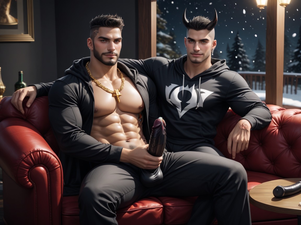 Full Thick Black Beard, Dios Del Caos Como Vergón, Dildo Powers Porno IA Gay