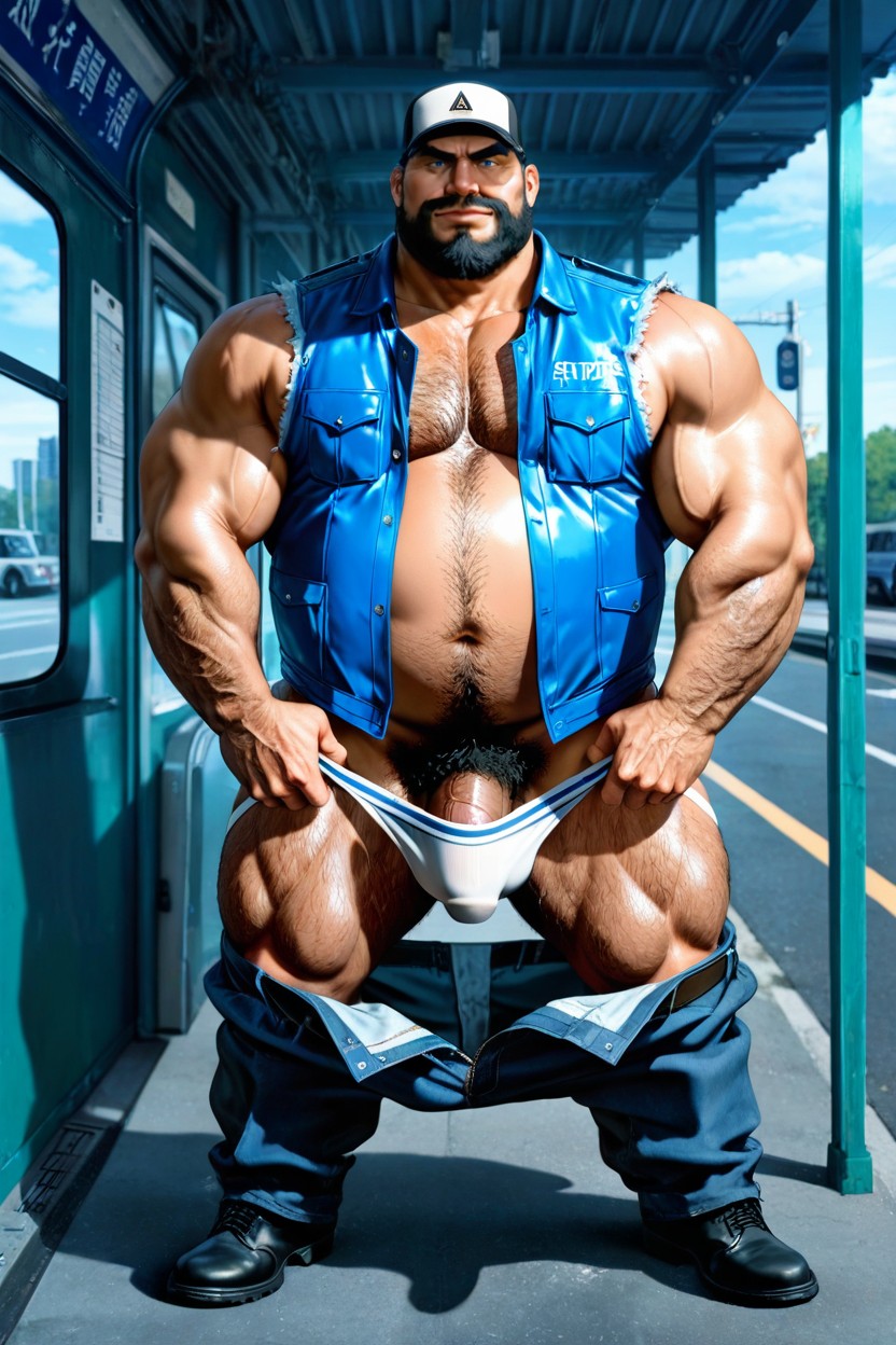 Arrêt De Bus, Masculine, Male Porno IA Gay