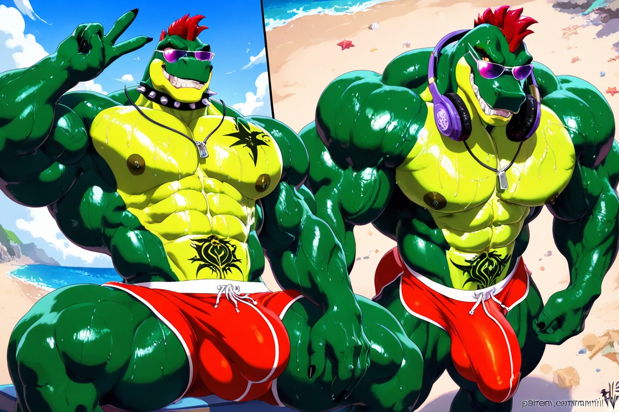 Hyper Dick, Lifeguard, Body Tattoo Porno IA Gay