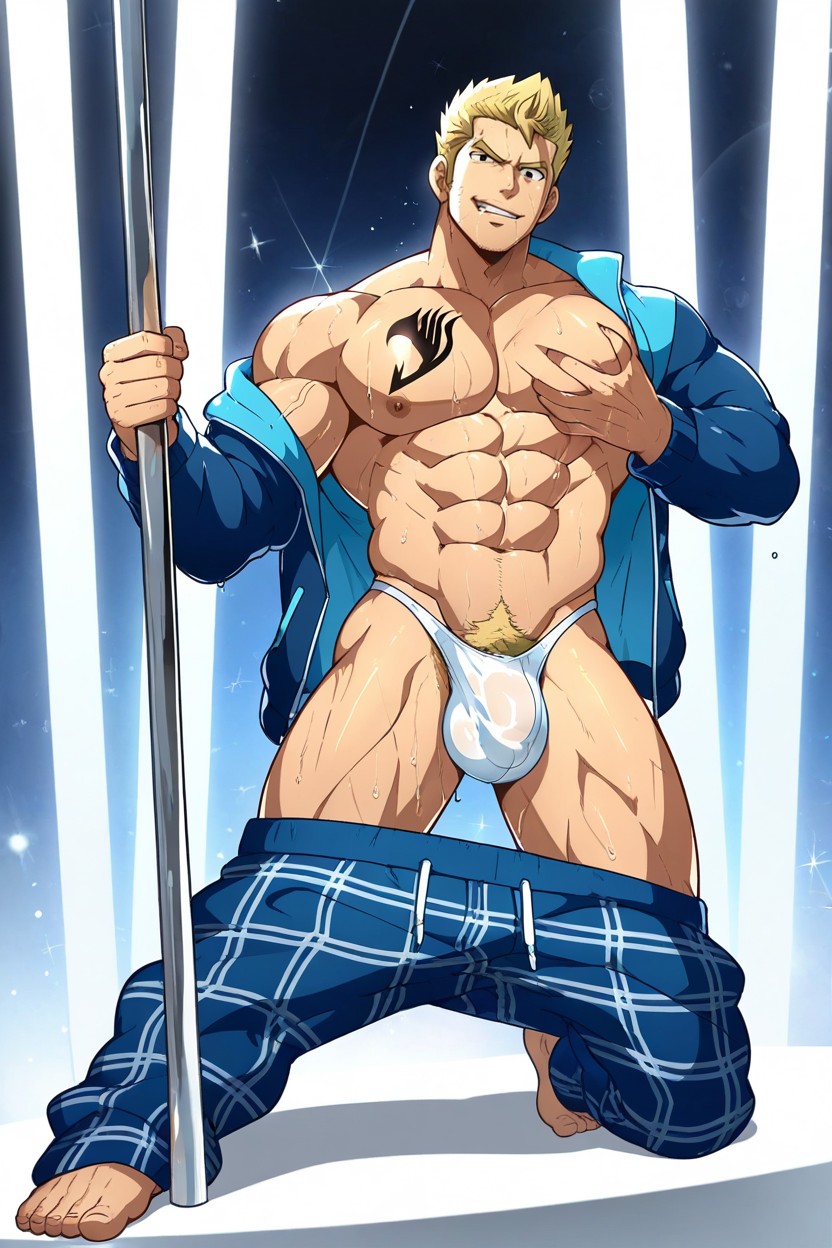 Laxus Dreyar From Fairy Tail, Right Hand Touch Bulge, Huge Balls Porno IA Gay