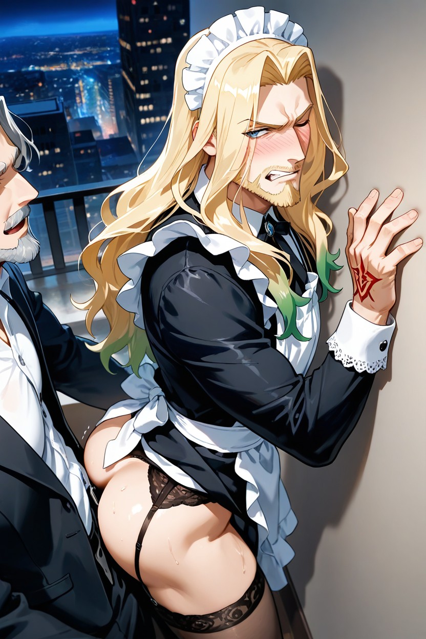 Blonde Beard, Anal Sex, Mustache Stubble Porno IA Gay
